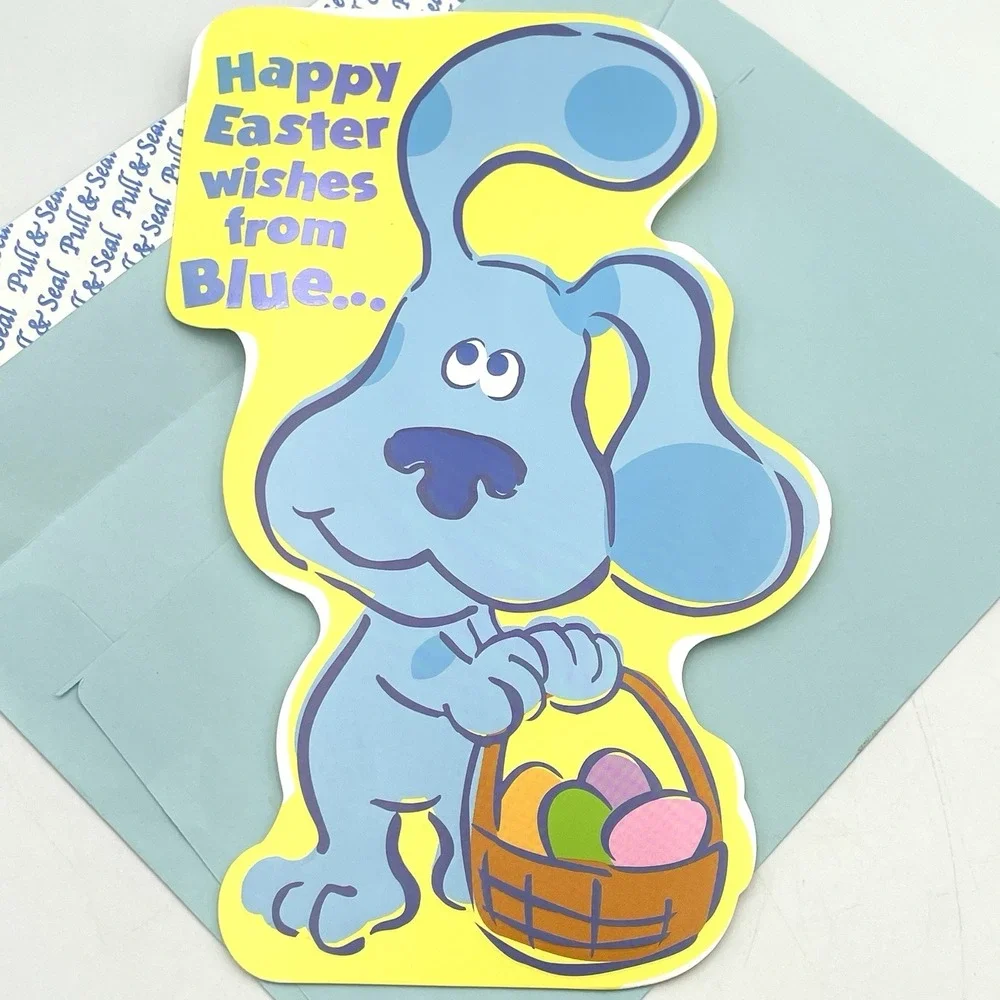 Vintage 2003 Blue's Clues Easter‎ Greeting Card American Greetings Nickelodeon